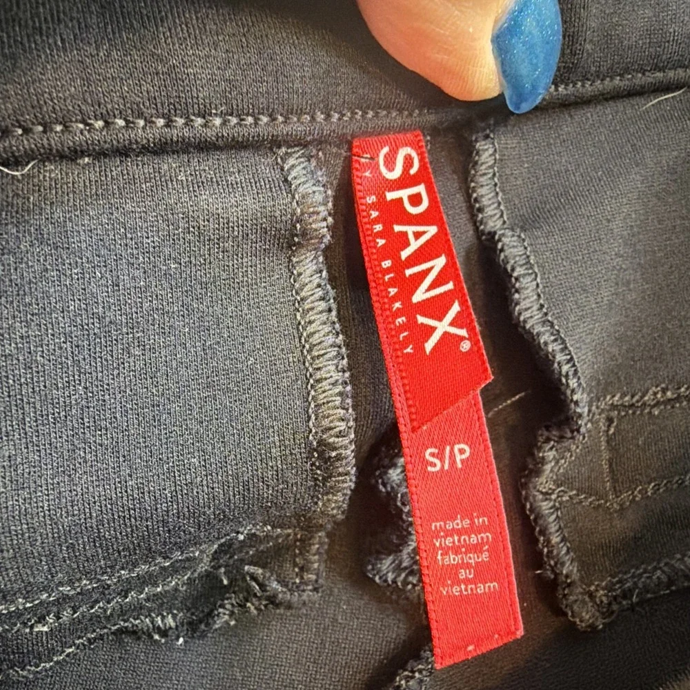 SPANX Women's Black Slim Straight Pants S/P Stretch Pull On Shaping